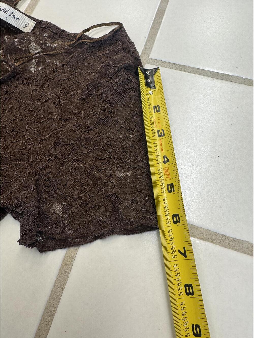 WILD LOVE Brown mesh top - Picture 7 of 7